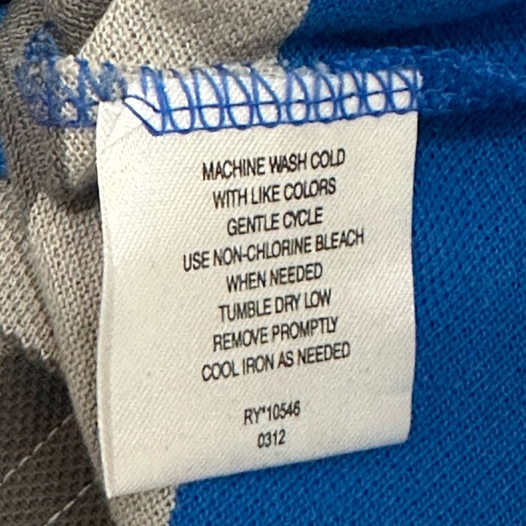 Boys Beverly Hills Polo Club Large 12 - 14 Youth Top Tee Stripes Blue Gray NWOT - Picture 6 of 6